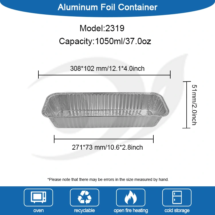 Rechthoekige bakbarbecue zilver aluminiumfoliecontainers