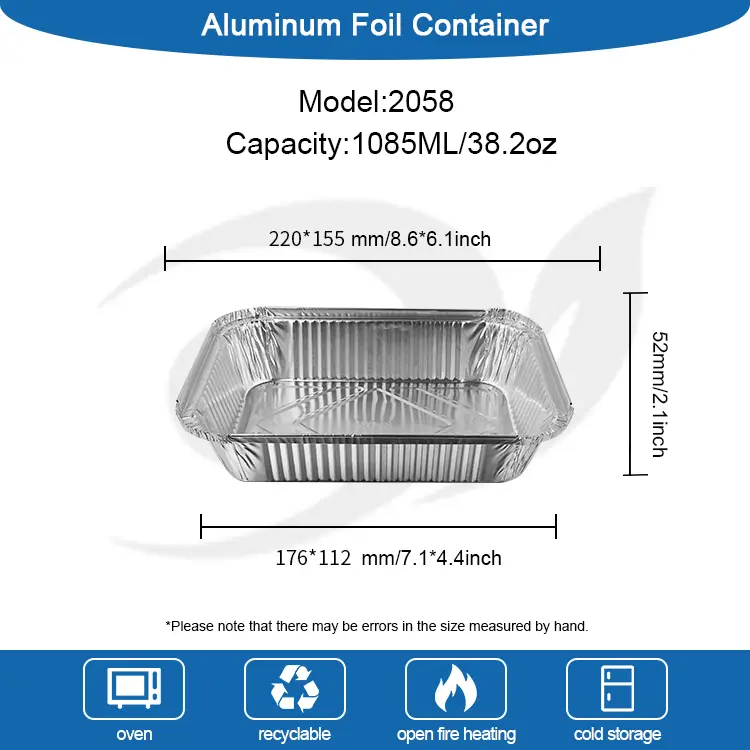 Wegwerp barbecue lunchbox zilveren aluminiumfoliecontainers