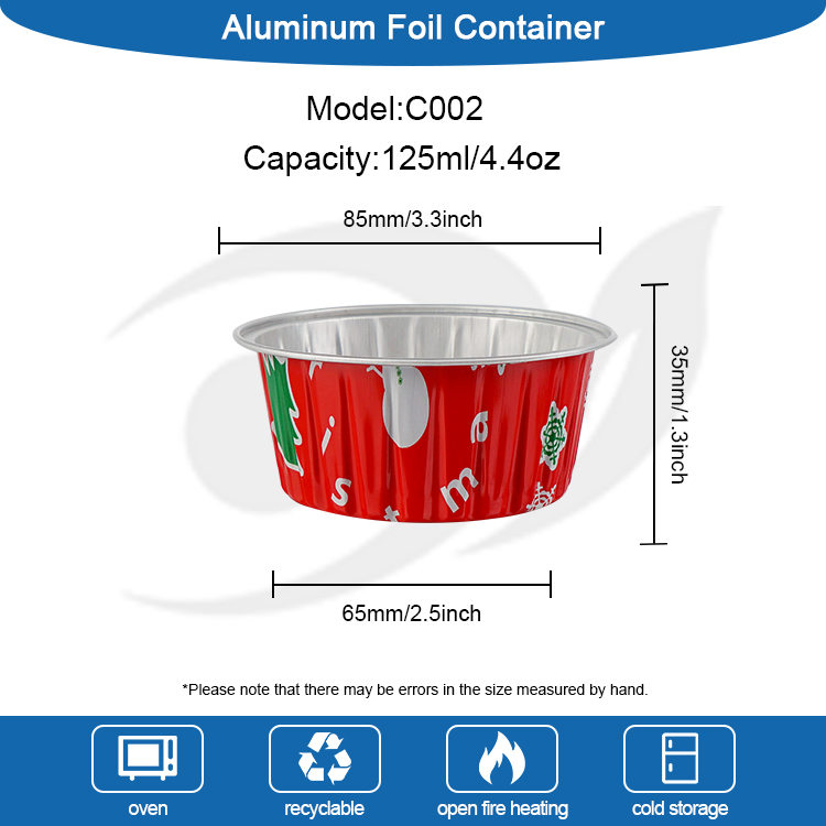 Kerst op maat gemaakte aluminiumfolie bakbeker