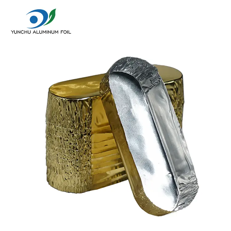 Kleine ovale verpakking zilveren aluminiumfoliecontainers Kleine ovale verpakking zilveren aluminiumfoliecontainers