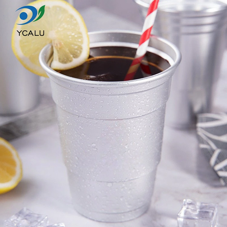16oz wegwerp op maat gemaakte aluminiumfolie drinkbeker