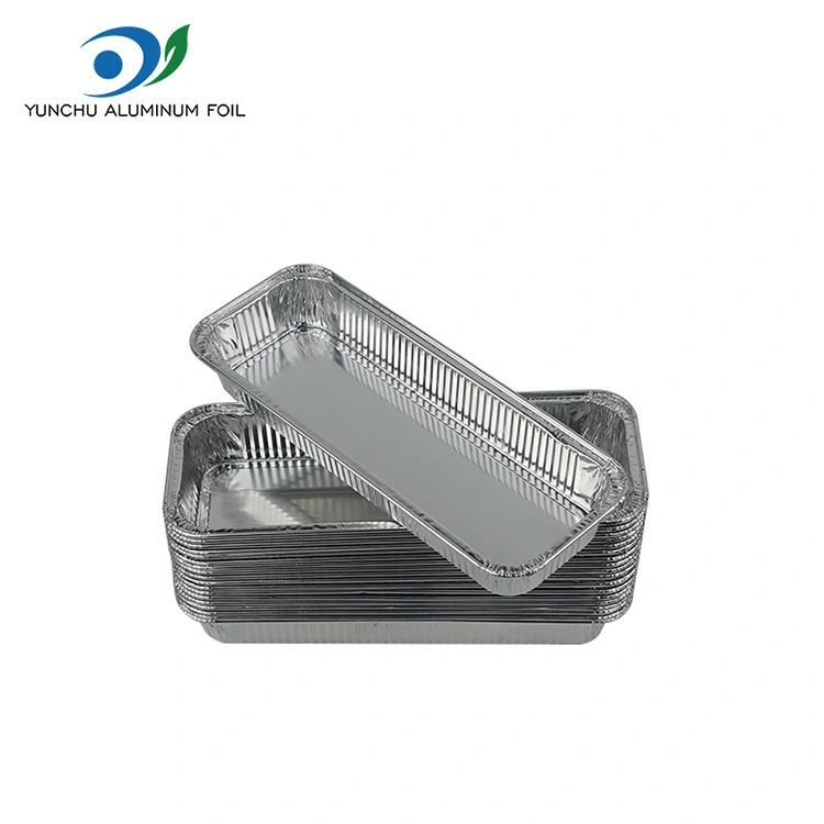 Rechthoekige gebakken broodzilver aluminiumfoliecontainers