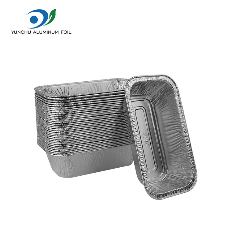 Rechthoekige luchtfriteuse bakken zilveren aluminiumfoliecontainers