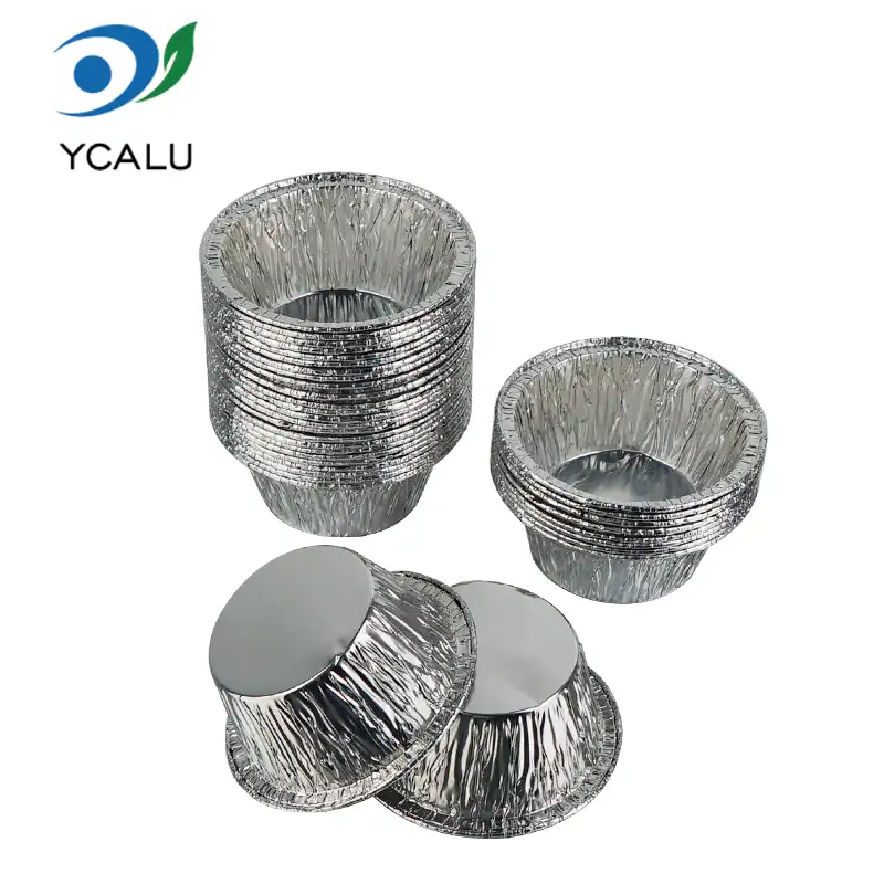 Ronde taartbeker zilverkleurige aluminiumfolie bakjes