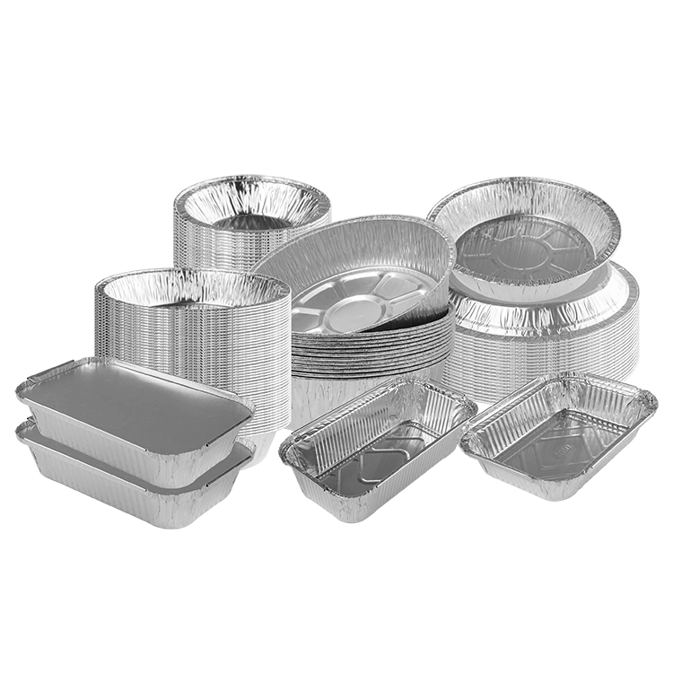 Zilveren aluminiumfoliecontainers