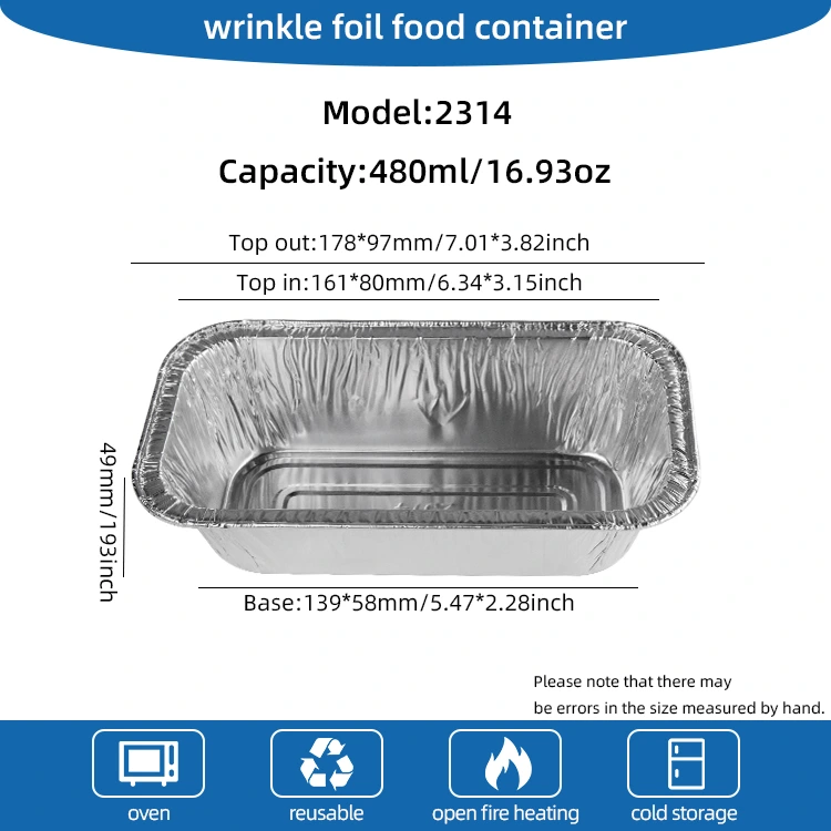 Rechthoekige luchtfriteuse bakken zilveren aluminiumfoliecontainers