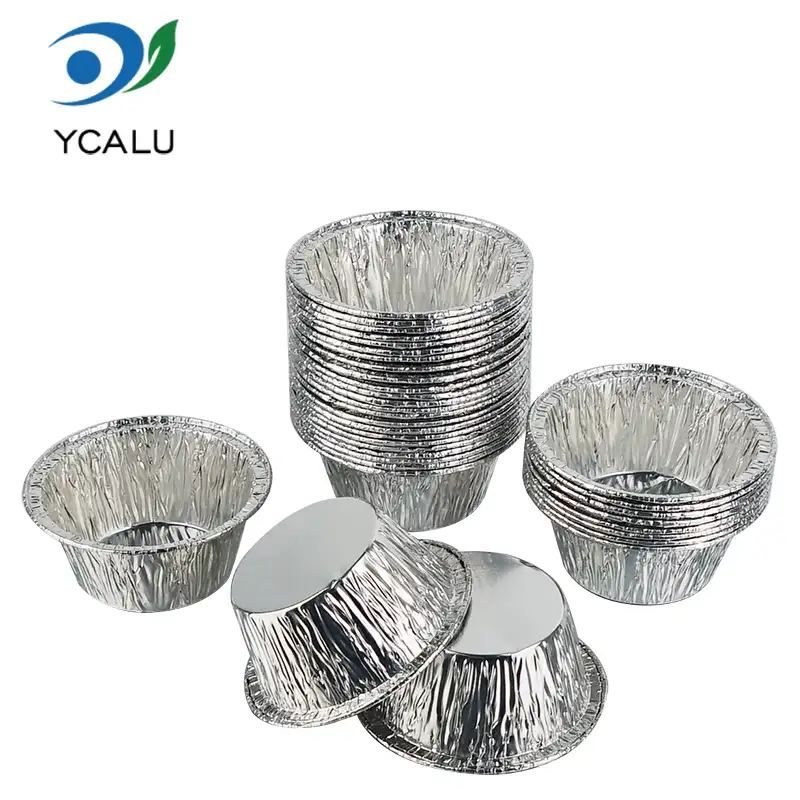 Ronde taartbeker zilverkleurige aluminiumfolie bakjes