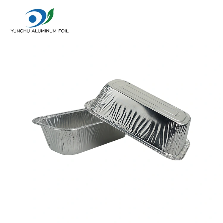 Rechthoekige luchtfriteuse bakken zilveren aluminiumfoliecontainers