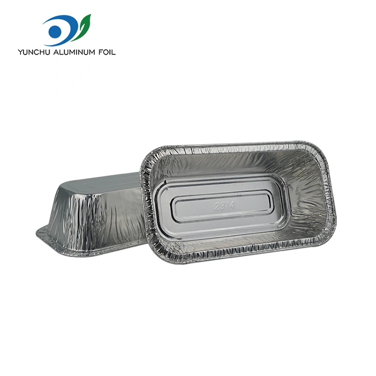 Rechthoekige luchtfriteuse bakken zilveren aluminiumfoliecontainers