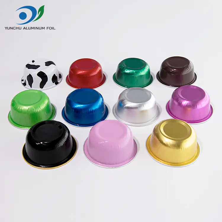 Gekleurde ronde gebraden gladde aluminiumfoliecontainers