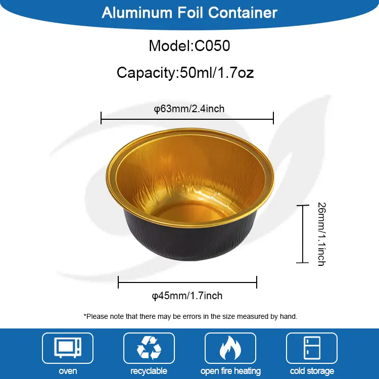 Gekleurde ronde gebraden gladde aluminiumfoliecontainers