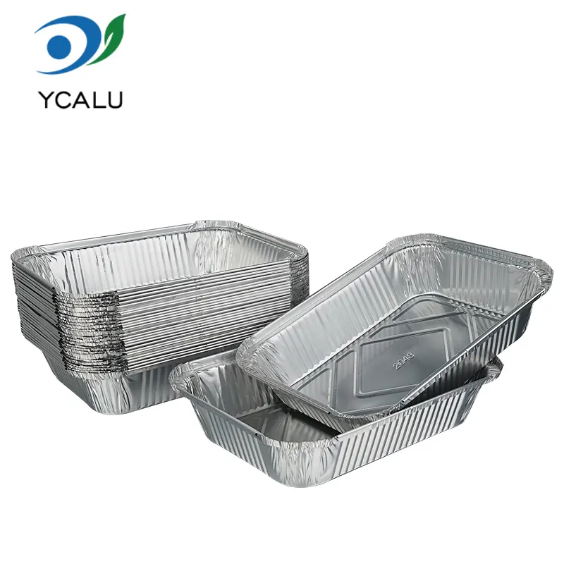 Wegwerp barbecue bakken lunchbox Zilver aluminiumfolie containers