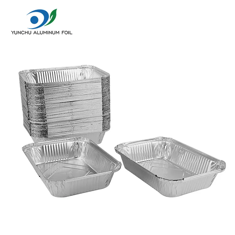 Wegwerp barbecue lunchbox zilveren aluminiumfoliecontainers