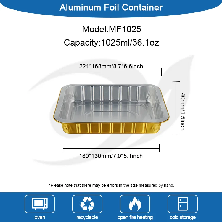 Wegwerp catering gouden rechthoekige aluminiumfoliecontainers
