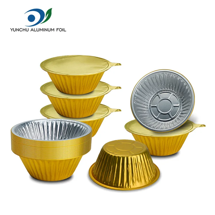 Wegwerpbare buitencatering gouden ronde aluminiumfoliecontainers