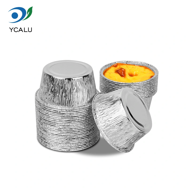 Ronde wegwerptaartvorm Zilverkleurige aluminiumfoliecontainers Ronde wegwerptaartvorm Zilverkleurige aluminiumfoliecontainers