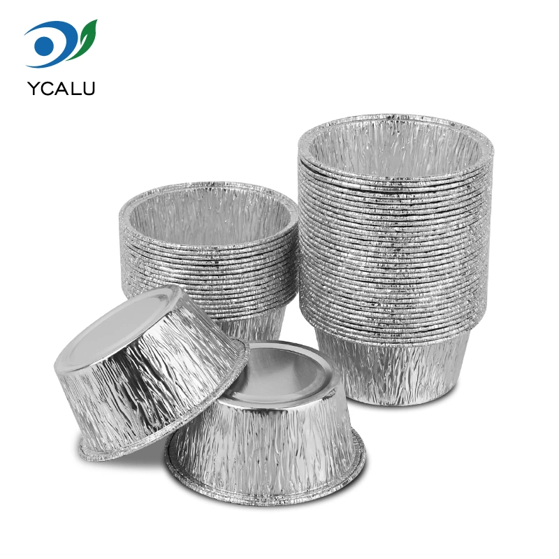 Ronde wegwerptaartvorm Zilverkleurige aluminiumfoliecontainers