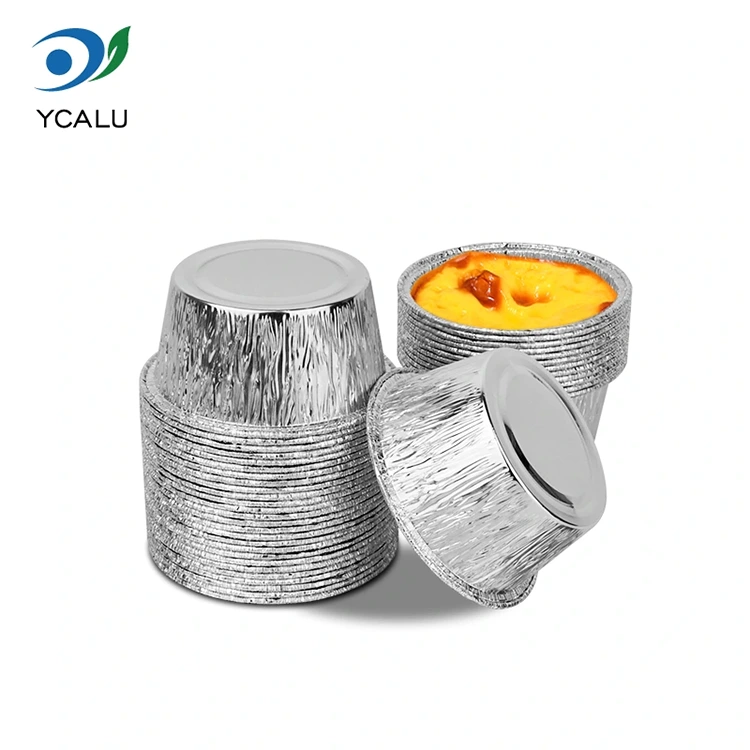 Ronde wegwerptaartvorm Zilverkleurige aluminiumfoliecontainers Ronde wegwerptaartvorm Zilverkleurige aluminiumfoliecontainers