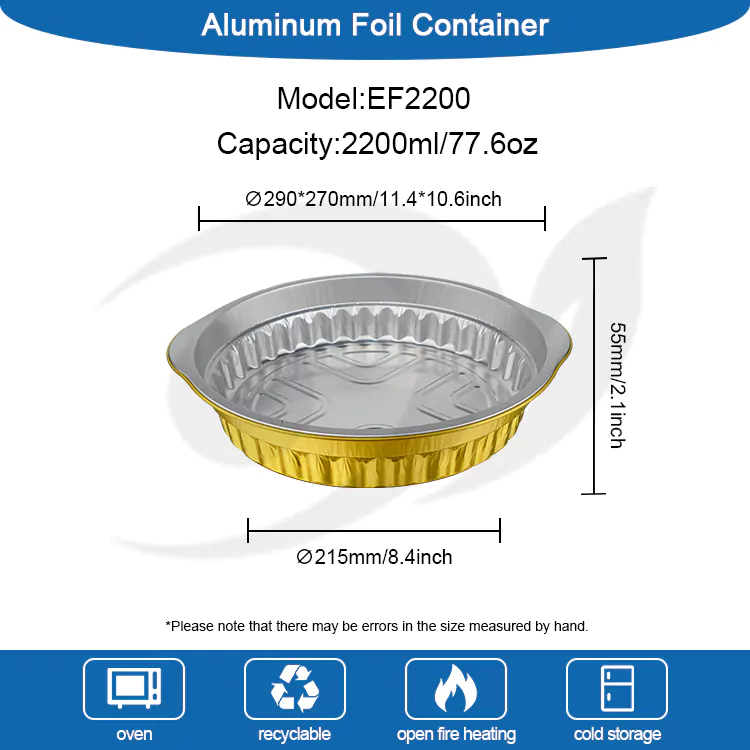 Ronde wegwerp-afhaalmaaltijden aluminiumfoliecontainers