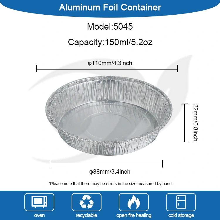 Ronde wegwerpgrillpan, zilveren aluminiumfoliecontainers