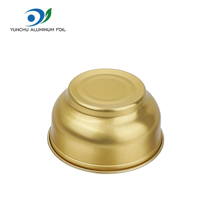 Wegwerp ronde kleine gouden kom aluminiumfoliecontainers