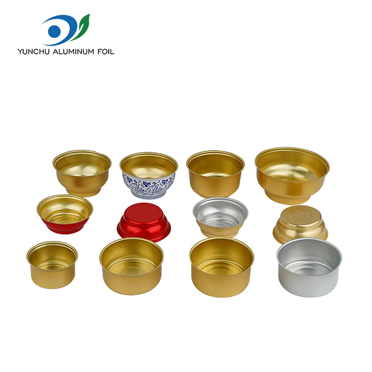 Ronde wegwerpafhaaldoos, kleine gouden kom, aluminiumfoliecontainers