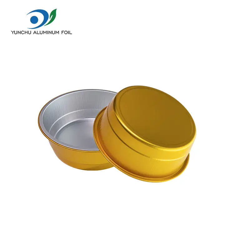 Wegwerp verzegelde catering gouden ronde aluminiumfoliecontainers