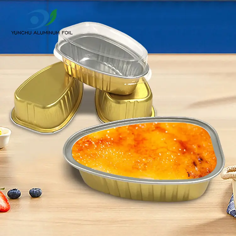 Wegwerp speciaal gevormde kleur smoothwall aluminiumfoliecontainers