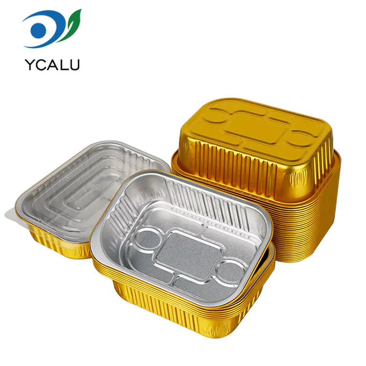 Wegwerp vierkante catering afhaalmaaltijden aluminiumfoliecontainers
