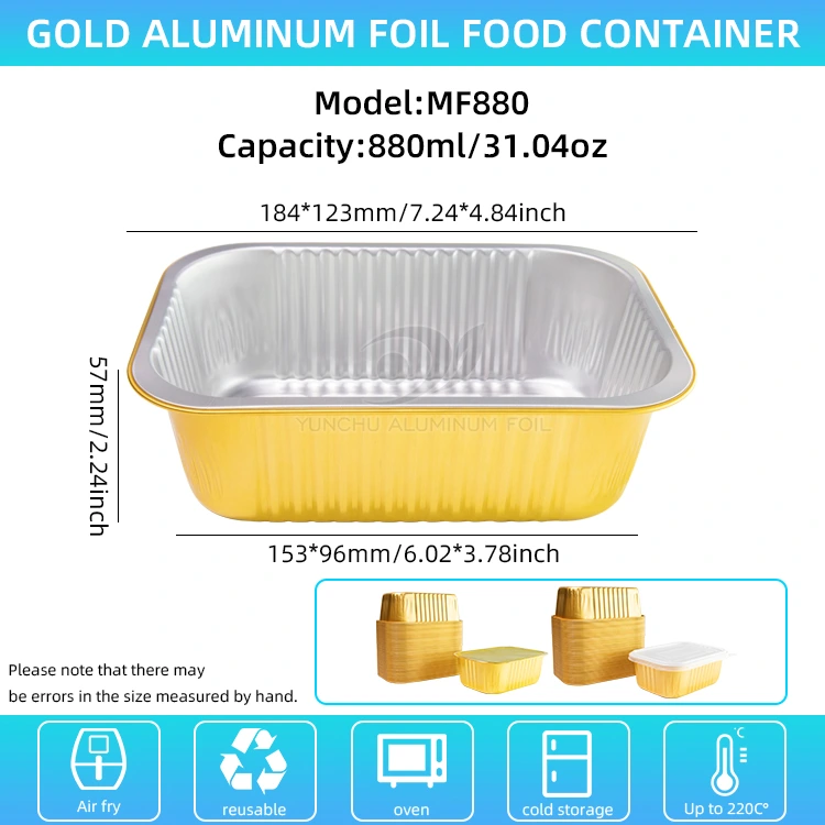 Wegwerp vierkante zegel Gratin aluminiumfoliecontainers