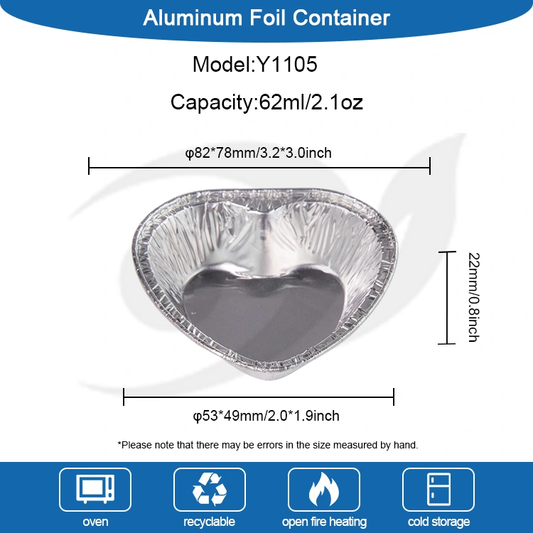 Hartvormige airfryer Zilverkleurige aluminiumfoliecontainers