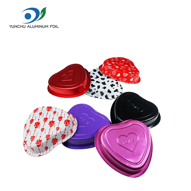 Hartvormige gebak bakken gladde aluminiumfoliecontainers
