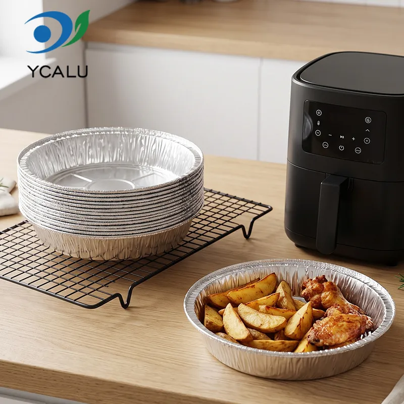 Luchtfriteuse Voedsel Zilverkleurige aluminiumfoliecontainers