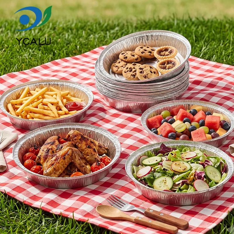 Luchtfriteuse Voedsel Zilverkleurige aluminiumfoliecontainers
