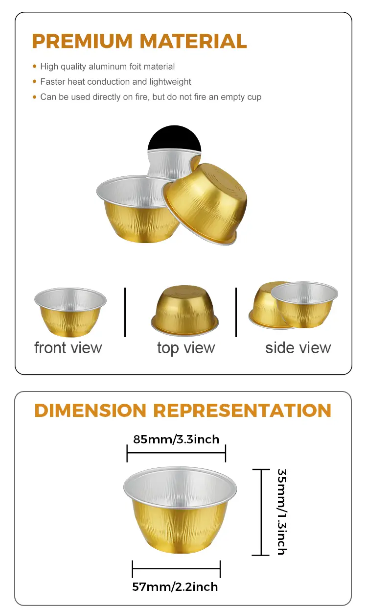 Round cake color Smoothwall Aluminum Foil Containers