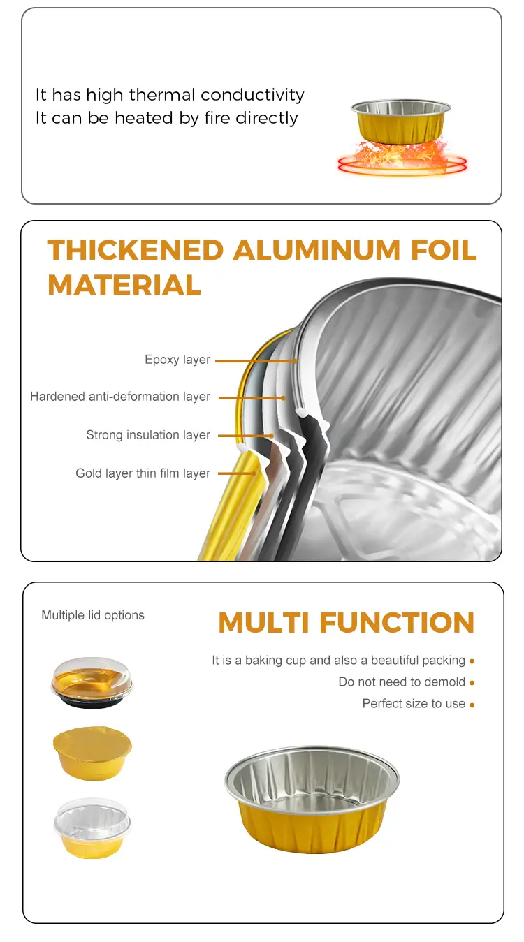 Disposable round roast Smoothwall Aluminum Foil Containers