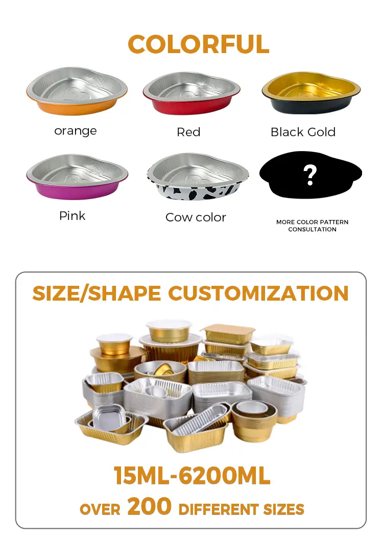 Heart-shaped pastry baking Smoothwall Aluminum Foil Containers