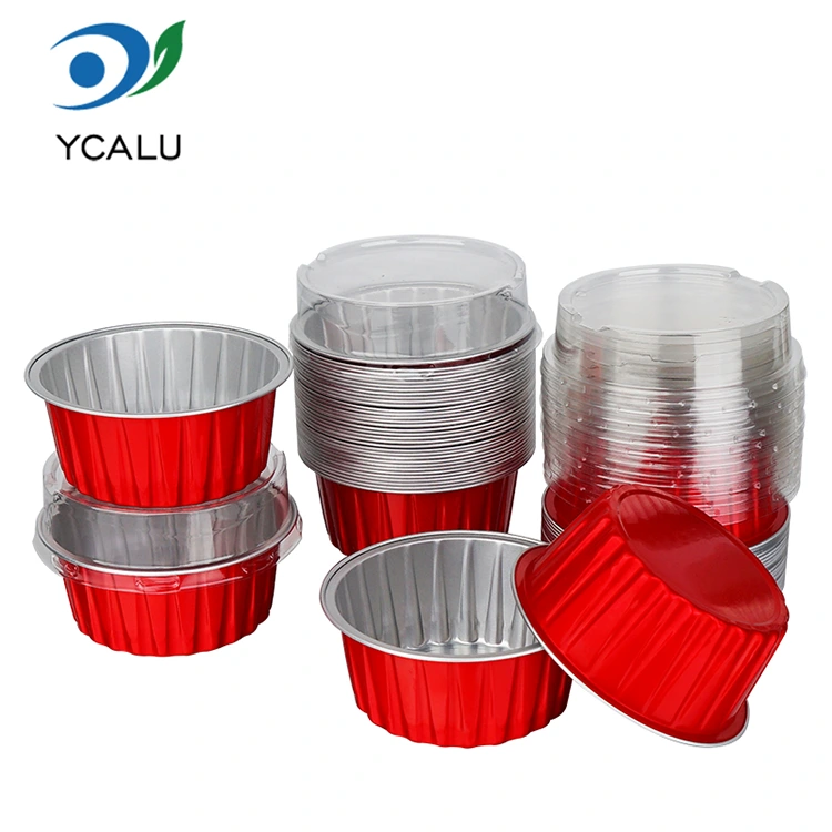 Eenmalig gebakken kleurrijke cupcakes Smoothwall aluminiumfoliecontainers
