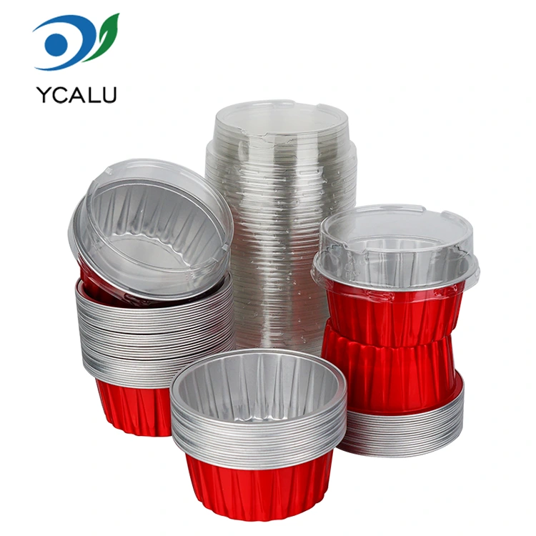 Eenmalig gebakken kleurrijke cupcakes Smoothwall aluminiumfoliecontainers