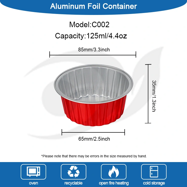 Eenmalig gebakken kleurrijke cupcakes Smoothwall aluminiumfoliecontainers