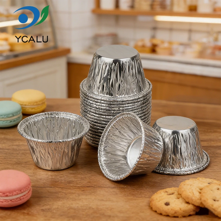 Eenmalige kleine ronde cake airfryer Zilverkleurige aluminiumfolie voedselcontainers
