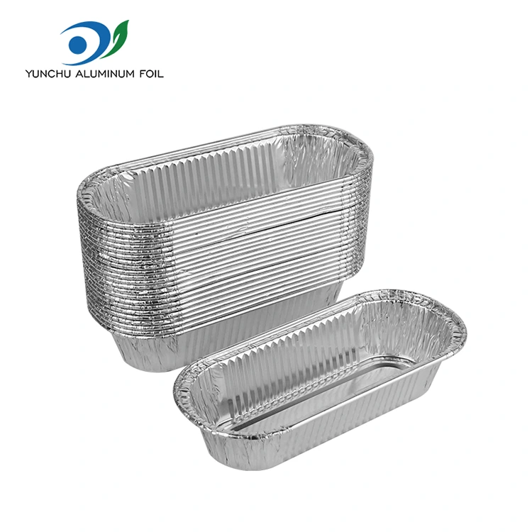 Ovale luchtfriteuse bakken zilveren aluminiumfoliecontainers