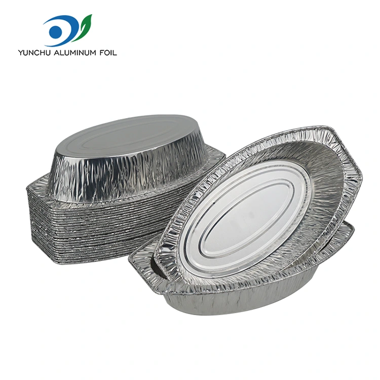 Ovaal gebakken brood zilver aluminium foliecontainers