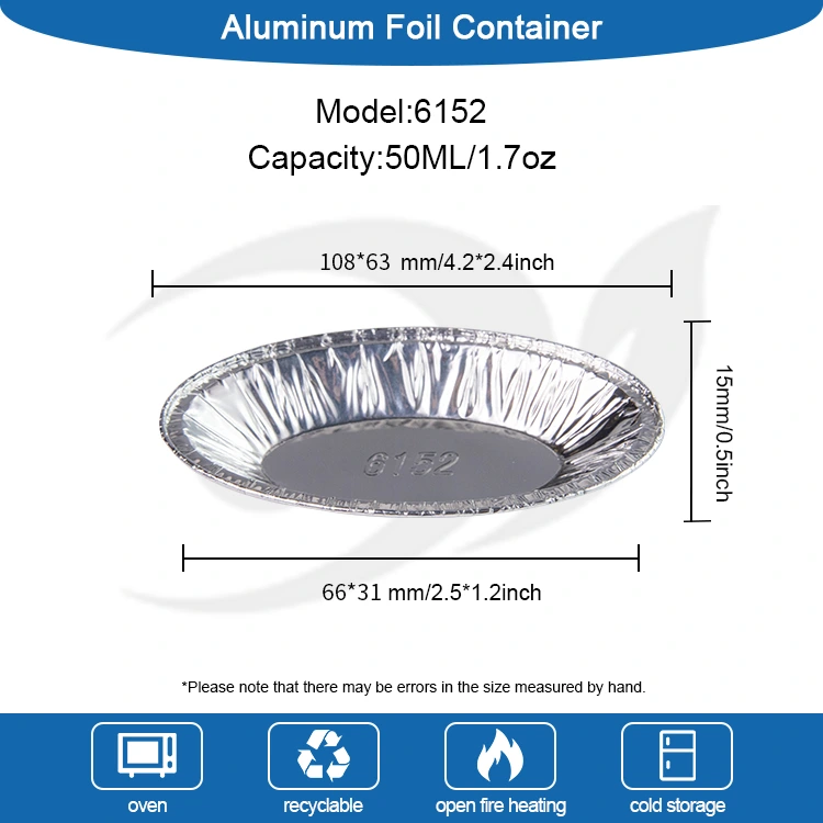 Ovaal ei taart zilveren aluminium foliecontainers