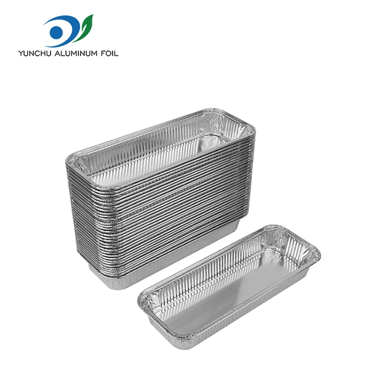 Rechthoekige gebakken broodzilver aluminiumfoliecontainers