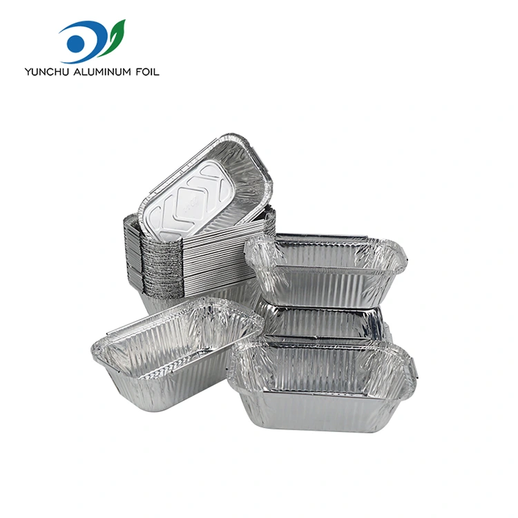 Rechthoekige gebakken rijst zilveren aluminiumfoliecontainers