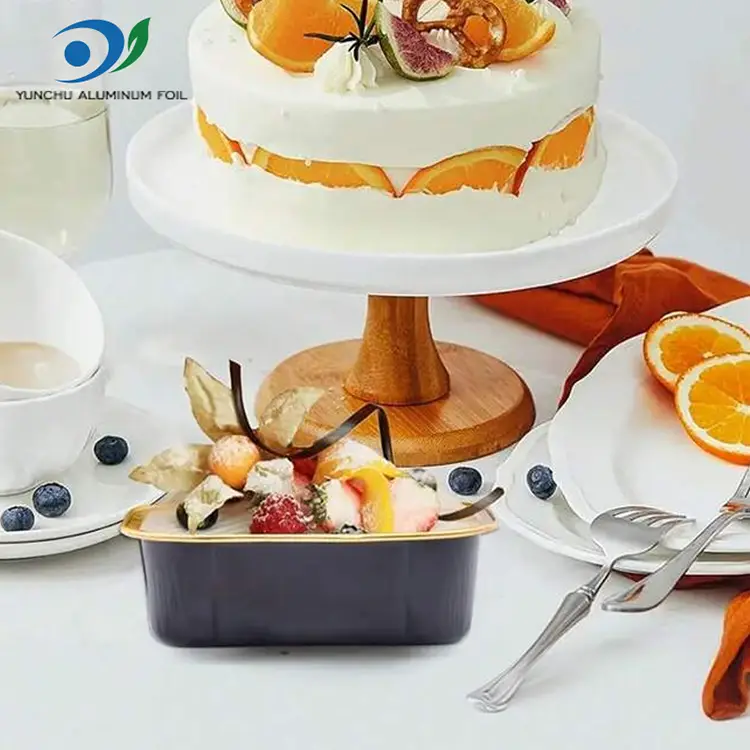 Rechthoekige bakkleur gladde aluminiumfoliecontainers