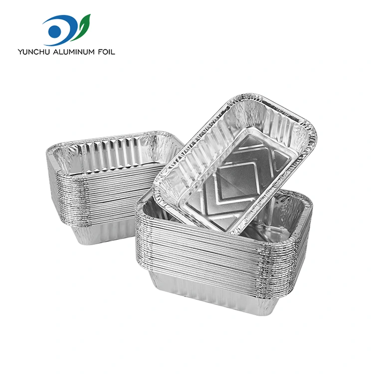 Rechthoekige bakpan zilver aluminiumfoliecontainers