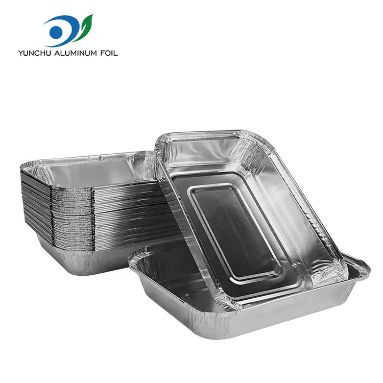 Rechthoekige bakplaat zilver aluminiumfoliecontainers