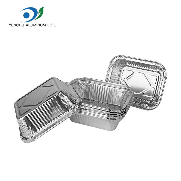 Rechthoekige barbecue zilver aluminiumfoliecontainers